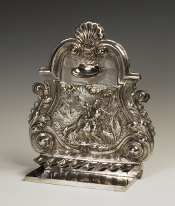 Ornate silver lamp