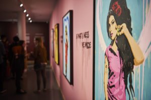 Interior of Amy Winehouse exhibition