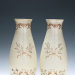 Glass vases: Late 19th-century glass vases depicting Lazarus Haffkine and his wife Sonia.