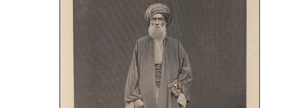 David Sassoon, in long beard, turban and arabic style dress